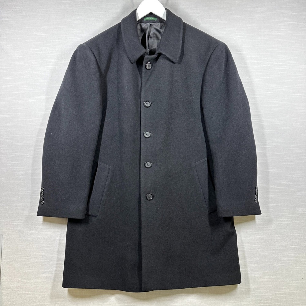Ralph Lauren Cashmere Coat Mens 42 S Black Classic Casual Business Formal Italy
